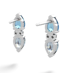 Blue Topaz Bowtie Drop 14K White Gold earrings E0865