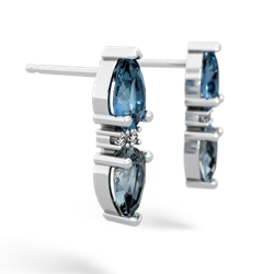 Blue Topaz Bowtie Drop 14K White Gold earrings E0865