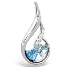 Blue Topaz Keepsake Curves 14K White Gold pendant P5450