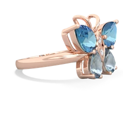 Blue Topaz Butterfly 14K Rose Gold ring R2215