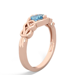 Blue Topaz Celtic Love Knot 14K Rose Gold ring R5420