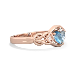 Blue Topaz Celtic Love Knot 14K Rose Gold ring R5420