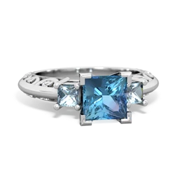 Blue Topaz Eternal Embrace Engagement 14K White Gold ring C2001