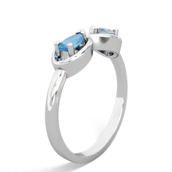 Blue Topaz Infinity 14K White Gold ring R5050