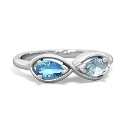 Blue Topaz Infinity 14K White Gold ring R5050