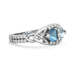 Blue Topaz Sparkling Celtic Knot 14K White Gold ring R2645