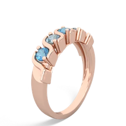 Blue Topaz Anniversary Band 14K Rose Gold ring R2089