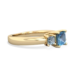 Blue Topaz Three Stone Trellis 14K Yellow Gold ring R4015