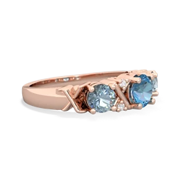 Blue Topaz Hugs And Kisses 14K Rose Gold ring R5016