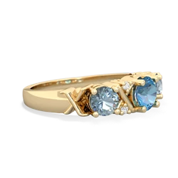 Blue Topaz Hugs And Kisses 14K Yellow Gold ring R5016