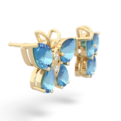 Blue Topaz Butterfly 14K Yellow Gold earrings E2215