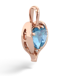 Blue Topaz Two Become One 14K Rose Gold pendant P5330