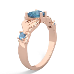 Lab Sapphire Claddagh Keepsake 14K Rose Gold ring R5245