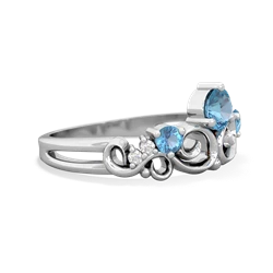 Aquamarine Crown Keepsake 14K White Gold ring R5740