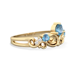 Blue Topaz Crown Keepsake 14K Yellow Gold ring R5740