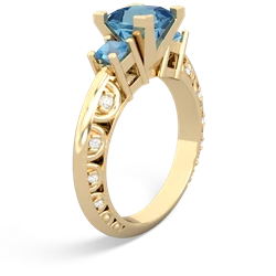 Lab Sapphire Eternal Embrace Engagement 14K Yellow Gold ring C2001