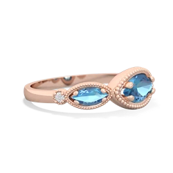 Onyx Milgrain Marquise 14K Rose Gold ring R5700