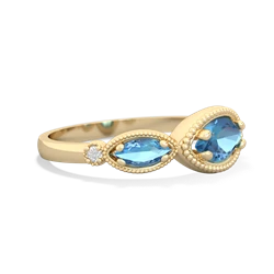 Aquamarine Milgrain Marquise 14K Yellow Gold ring R5700