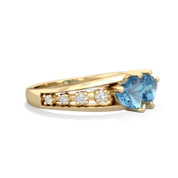 Blue Topaz Heart To Heart 14K Yellow Gold ring R3342