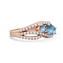 Sapphire Three Stone Aurora 14K Rose Gold ring R3080