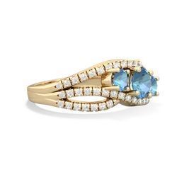 Aquamarine Three Stone Aurora 14K Yellow Gold ring R3080