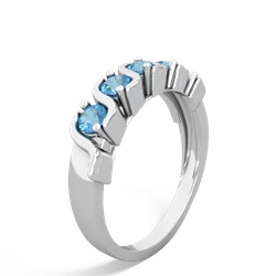 Blue Topaz Anniversary Band 14K White Gold ring R2089