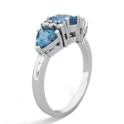 Sapphire Antique Style Three Stone 14K White Gold ring R2186