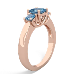 Tanzanite Three Stone Trellis 14K Rose Gold ring R4015