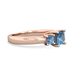 Lab Pink Sapphire Three Stone Trellis 14K Rose Gold ring R4015