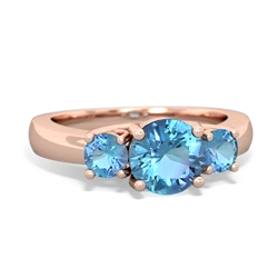 London Topaz Three Stone Round Trellis 14K Rose Gold ring R4018