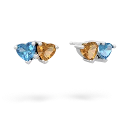 Blue Topaz Sweethearts 14K White Gold earrings E5260