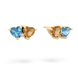 Blue Topaz Sweethearts 14K Yellow Gold earrings E5260