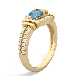 Blue Topaz Art-Deco Keepsake 14K Yellow Gold ring R5630