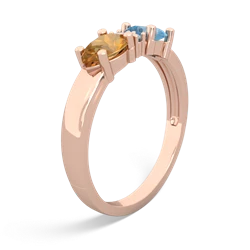 Blue Topaz Pear Bowtie 14K Rose Gold ring R0865