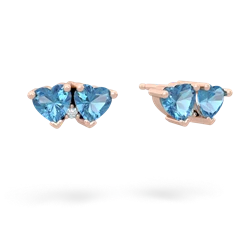 Blue Topaz Sweethearts 14K Rose Gold earrings E5260