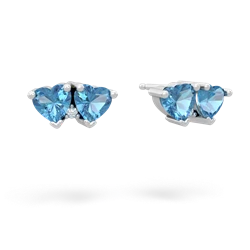 Blue Topaz Sweethearts 14K White Gold earrings E5260