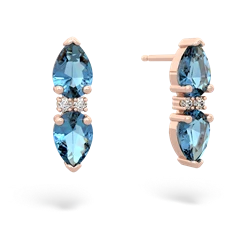 Blue Topaz Bowtie Drop 14K Rose Gold earrings E0865