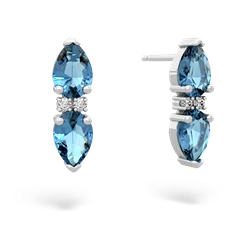 Blue Topaz Bowtie Drop 14K White Gold earrings E0865