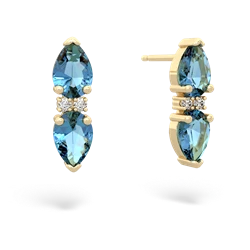 Blue Topaz Bowtie Drop 14K Yellow Gold earrings E0865