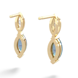 Blue Topaz Marquise Drop 14K Yellow Gold earrings E5333