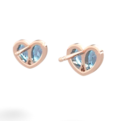 Blue Topaz 'Our Heart' 14K Rose Gold earrings E5072