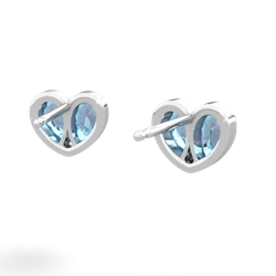 Blue Topaz 'Our Heart' 14K White Gold earrings E5072