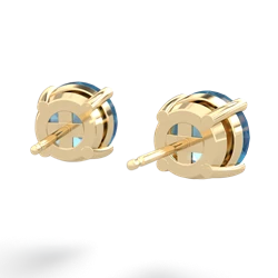 Blue Topaz 8Mm Round Stud 14K Yellow Gold earrings E1788