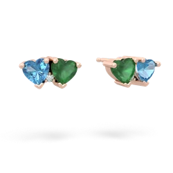 Blue Topaz Sweethearts 14K Rose Gold earrings E5260