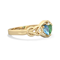 Blue Topaz Celtic Love Knot 14K Yellow Gold ring R5420