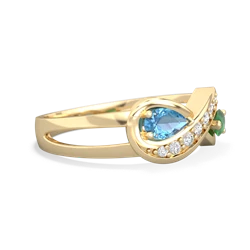 Blue Topaz Diamond Infinity 14K Yellow Gold ring R5390