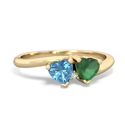 Blue Topaz Sweethearts 14K Yellow Gold ring R5260