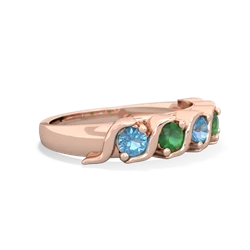 Blue Topaz Anniversary Band 14K Rose Gold ring R2089