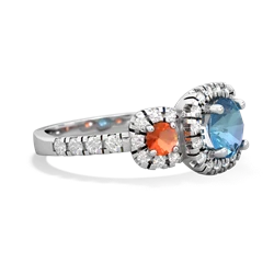 Blue Topaz Regal Halo 14K White Gold ring R5350