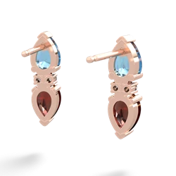 Blue Topaz Bowtie Drop 14K Rose Gold earrings E0865